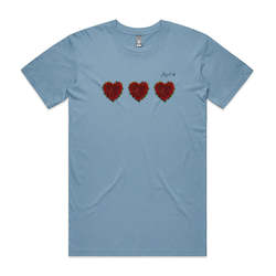 Cotton T-Shirt_Pohutukawa Hearts