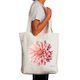 Cotton Canvas Tote Bag. Featuring a different Dahlia design on each side. Available in cream only.