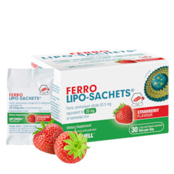 Ferro Lipo-SachetsÂ® Strawberry 20mg
