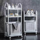 Laundry trolley 2 shelves with Basket