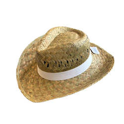 Flax: Flax Cowboy Hat White Band