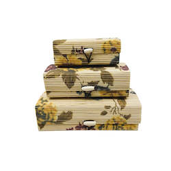 Home Decor: Bamboo Decorative Storage Box With Soft Lid- Printed