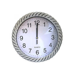 Home Decor: Round Wall Clock - Silver