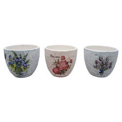 Ceramic Round Flower/Planter Pot - Flower
