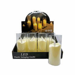 Home Decor: LED Clear Candle - Cream - 12.5cm
