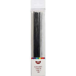 GoBake Candles - Sparkling Black/White - 12cm (pack of 18)