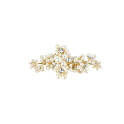 Angelina - Pale Gold Pearlescent & Crystal Side Clip
