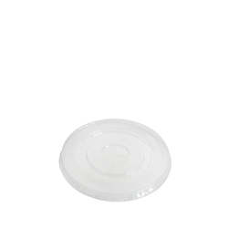 Clear Cups: Clear Cup Flat Lid PLA - 8oz