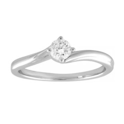 Jewellery: 9ct White Gold Diamond Solitaire Ring