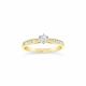 9ct Gold Diamond Solitaire with Channel Set Shoulders