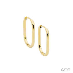 Ellani Gold Steel Paperclip Style Hoop Earrings