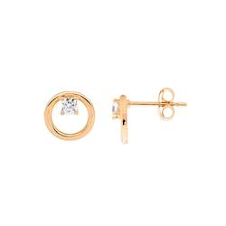 Jewellery: Ellani Rose CZ Circle Stud Earrings