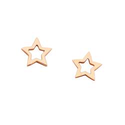 Karen Walker Mini Star Earrings Rose Gold
