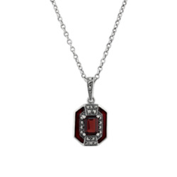 Jewellery: Esse Garnet & Red Enamel Pendant