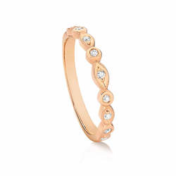 Jewellery: 9ct Rose Gold Diamond Stacker Ring