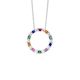 Ellani Silver Multi Colour CZ Circle Necklace