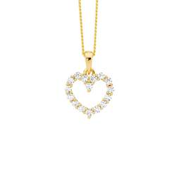 Jewellery: Ellani Gold Plated CZ Open Heart Necklace