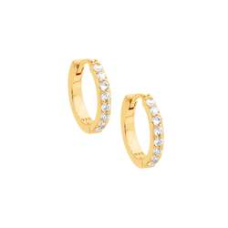 Jewellery: Ellani Gold Plated CZ Huggie Earrings