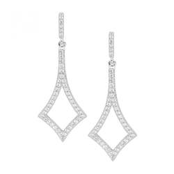 Jewellery: Ellani Silver Kite Shaped Drop Earrings