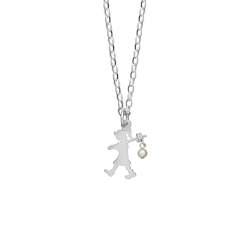 Karen Walker Silver Girl With a Pearl Necklace