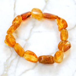 Adjustable Amber Bracelet - Handmade with Genuine Baltic Amber Stones
