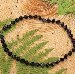 Internet only: Beautiful Shungite 50cm necklace with Rhombic beads