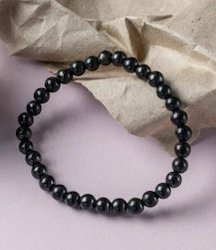 Shungite bracelet with 6mm beads on Elastic band
