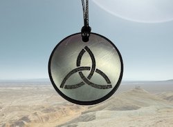 Internet only: Shungite Pendant Celtic Knot - The Triquetra Engraved Necklace