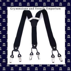 Suspenders - Vintage Style - 6 Clip Black