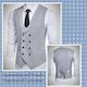 Grey & White Double-Breasted Waistcoat with Shawl Collar