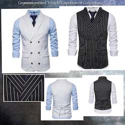 Clothing: Waistcoat - Pinstripe Double Breasted