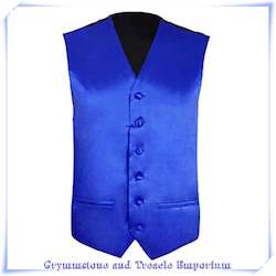 Clothing: Waistcoat - Electric Blue Satin