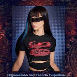 Clothing: All Seeing Eye Cropped Punk T-Shirt - Size 10 to 12