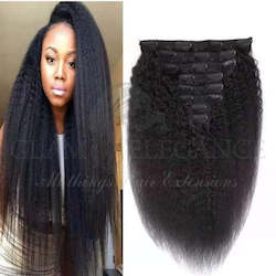 Frontpage: Clip in 100% Remy Kinky Straight 18"