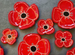 Ceramic Wall Poppies