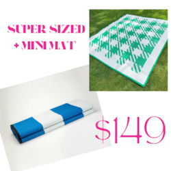 Internet only: super & mini mat combo - take me to santorini & get your check on