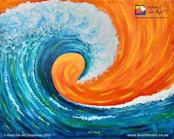 Painting Tutorials Acrylic: SUNSET WAVE Painting Tutorial