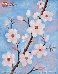 Painting Tutorials Acrylic: SPRING BLOSSOMS Painting Tutorial