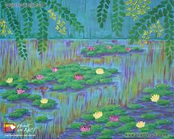 Painting Tutorials Acrylic: WATER LILIES Painting Tutorial