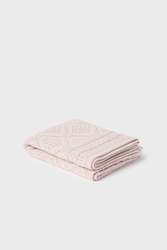 Heirloom Baby Blanket - Geometric Pattern in Dusky Pink - 100% Merino