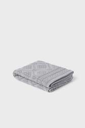 Heirloom Baby Blanket - Geometric Pattern in Mid Grey - 100% Merino