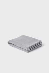 Internet only: Mid Grey Baby Blanket - Basketweave 100% Merino