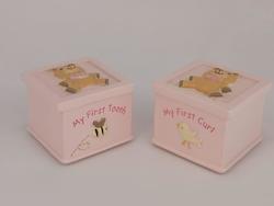 My First Tooth and Curl Boxes - Pink
