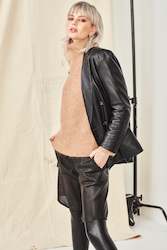 Clothing manufacturing - womens and girls: HELENA LEATHER BLAZER