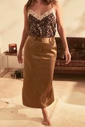 Jasmine Satin Skirt - Chartreuse