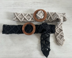 Clothing manufacturing - womens and girls: MACRAME AND WOOD BUCKLE BELT