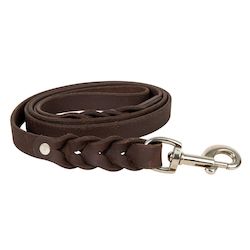 Internet only: Leather Dog Leash - Choc Brown