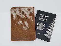 Internet only: Cowhide Passport Holder - Jersey Brown