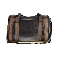 Internet only: Aged Leather DOG CARRIER - Small Dog