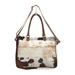 Internet only: Lizzy Cowhide Panel Laptop Bag